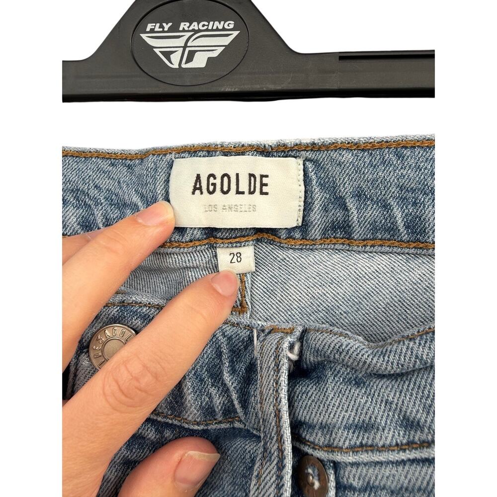 AGOLDE Wilder Mid Rise Comfort Straight Leg Jeans Light Wash Size 28 A156C - Picture 3 of 8